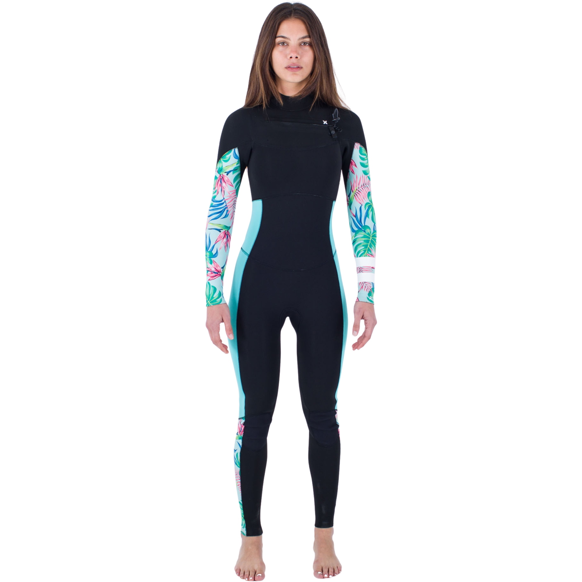 Hurley Frauen Plus Printed 3/2mm Brustreißverschluss Neoprenanzug WFS0012322 - Java Tropical